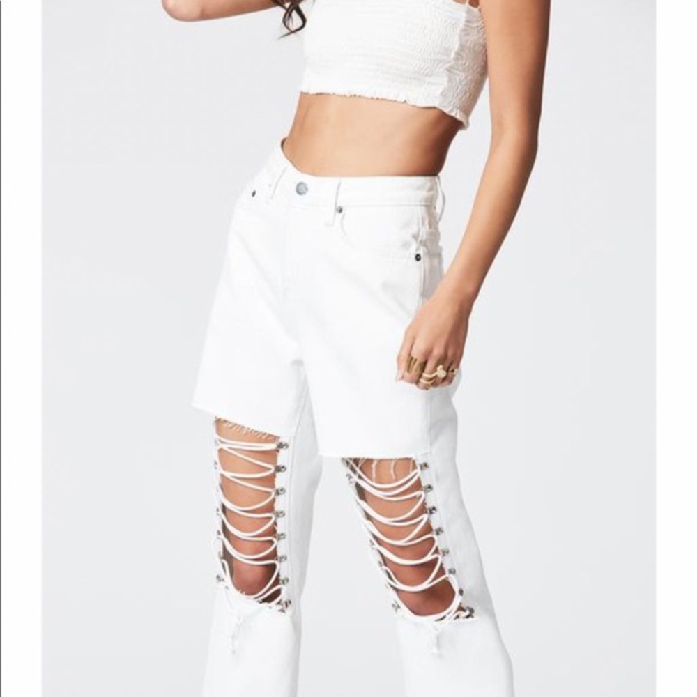Carmar Lace up knee Hermia Jeans - White